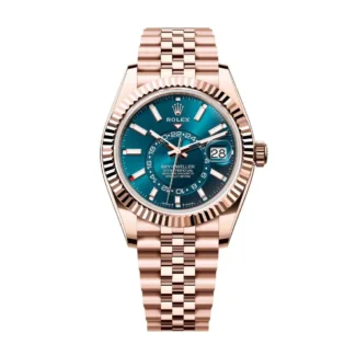 Rolex sky dwellers rose gold fond bleu