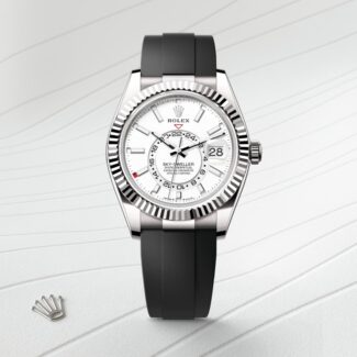 Rolex sky dweller oysterflex fond blanc