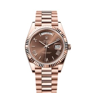 Rolex day date rose gold fond chocolat